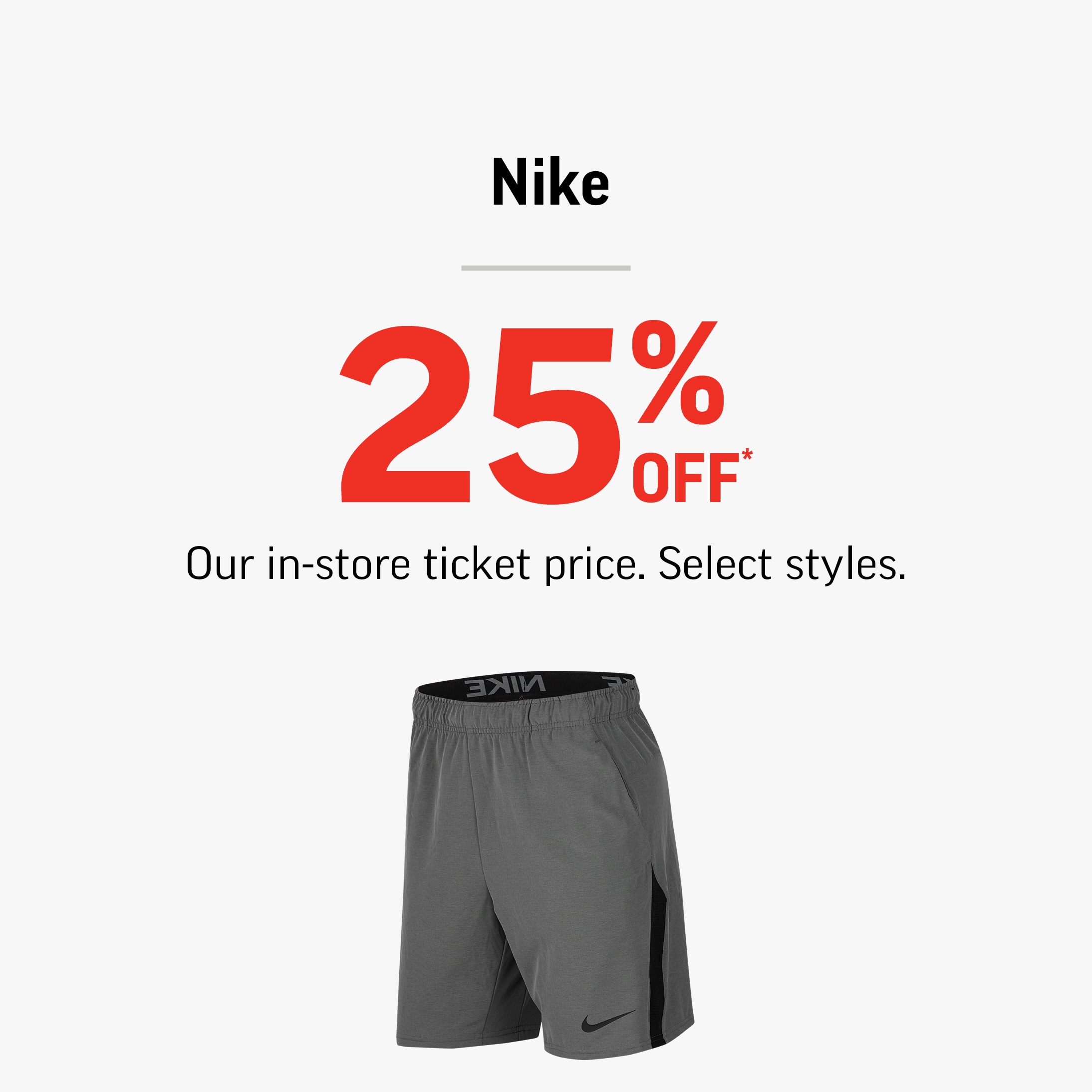 25% off Nike!