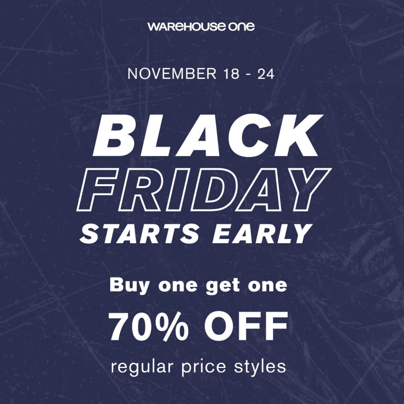 Warehouse One – Early Black Friday deals